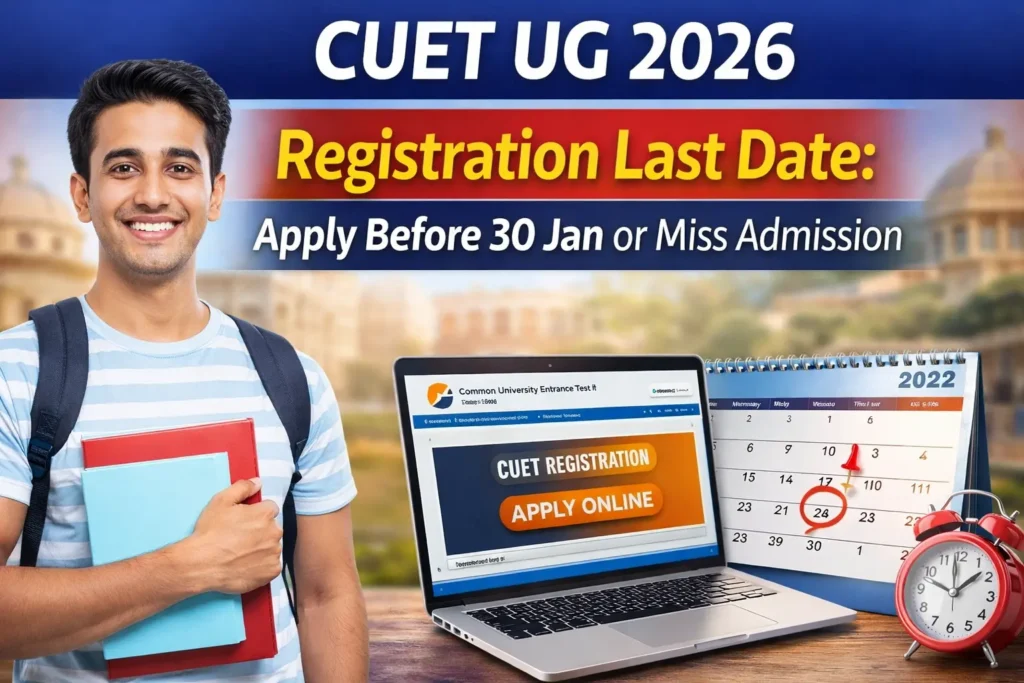 CUET UG 2026 Registration Last Date: Apply Before 30 Jan or Miss Admission