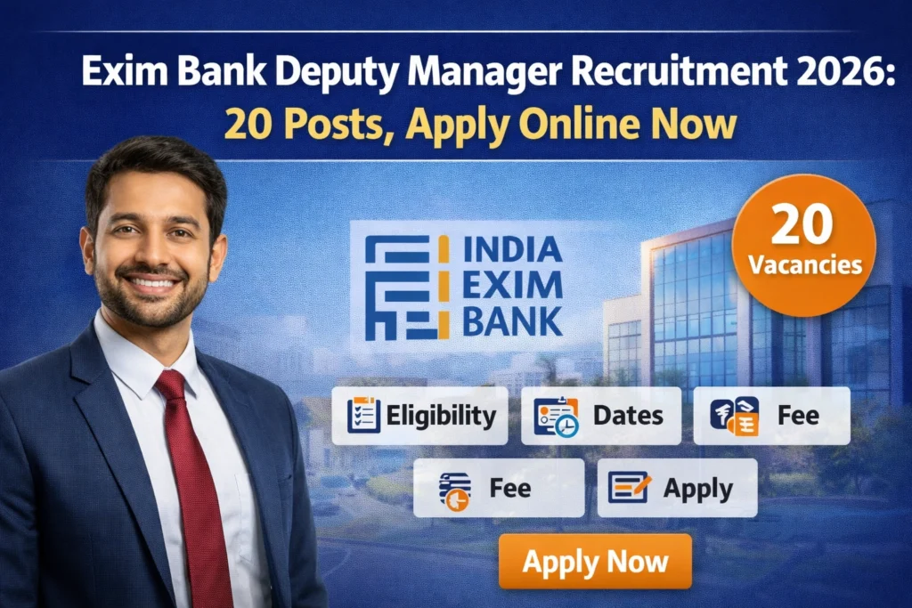Exim Bank Deputy Manager Recruitment 2026: 20 Posts, Apply Online Now