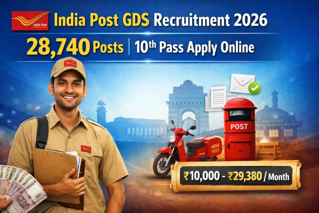 India Post GDS Recruitment 2026: 28,740 Posts | 10th Pass Apply Online