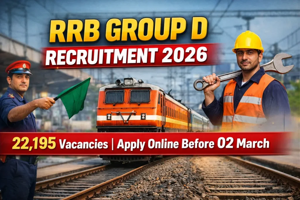 RRB Group D Recruitment 2026: 22,195 Vacancies | Apply Online Before 02 March