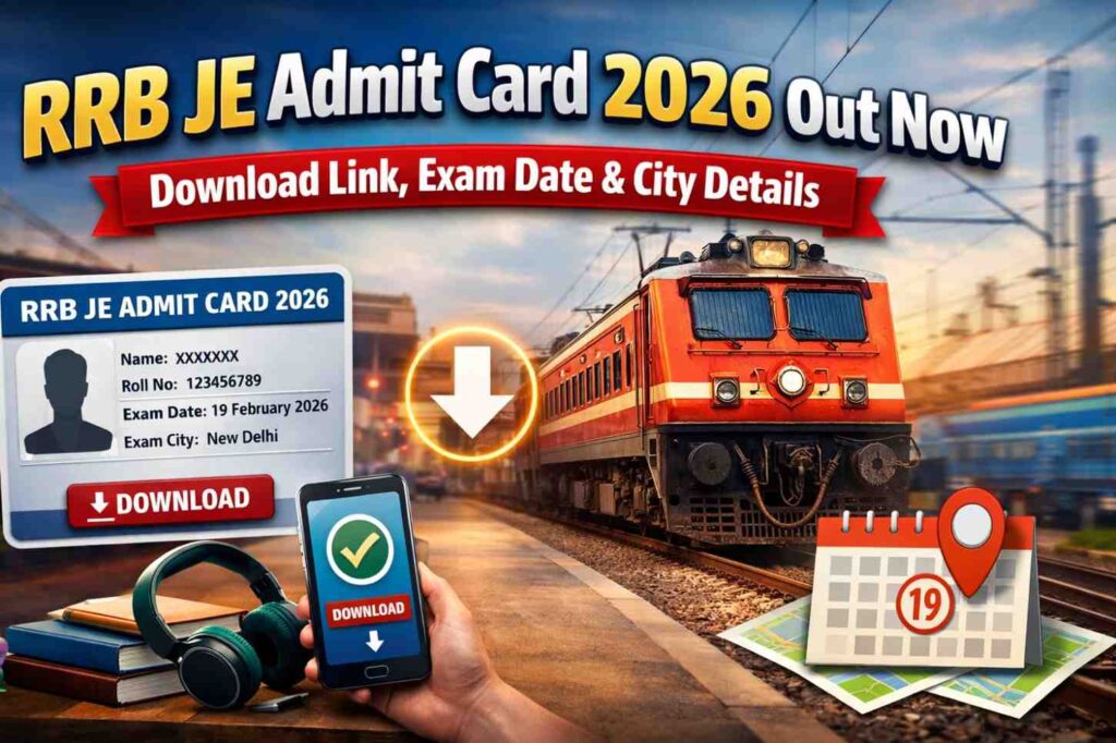 RRB JE Admit Card 2026 Out Now – Download Link, Exam Date & City Details